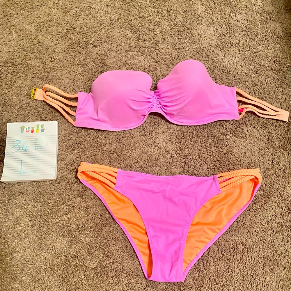 Neon pink and orange VS bikini